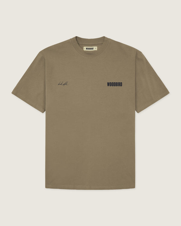 Woodbird WBBaine 8410 Tee T-Shirts Dark Brown-Cobalt