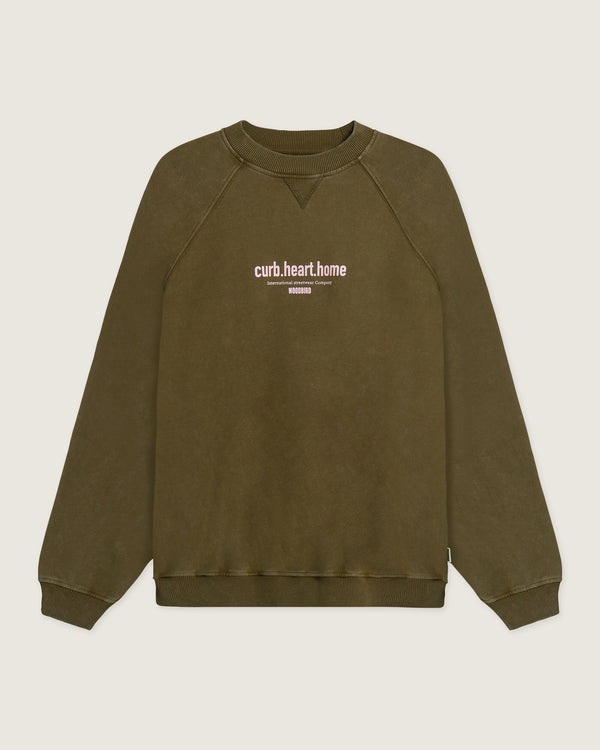 Woodbird WBZhang Dye Crew Sweats Dark Brown