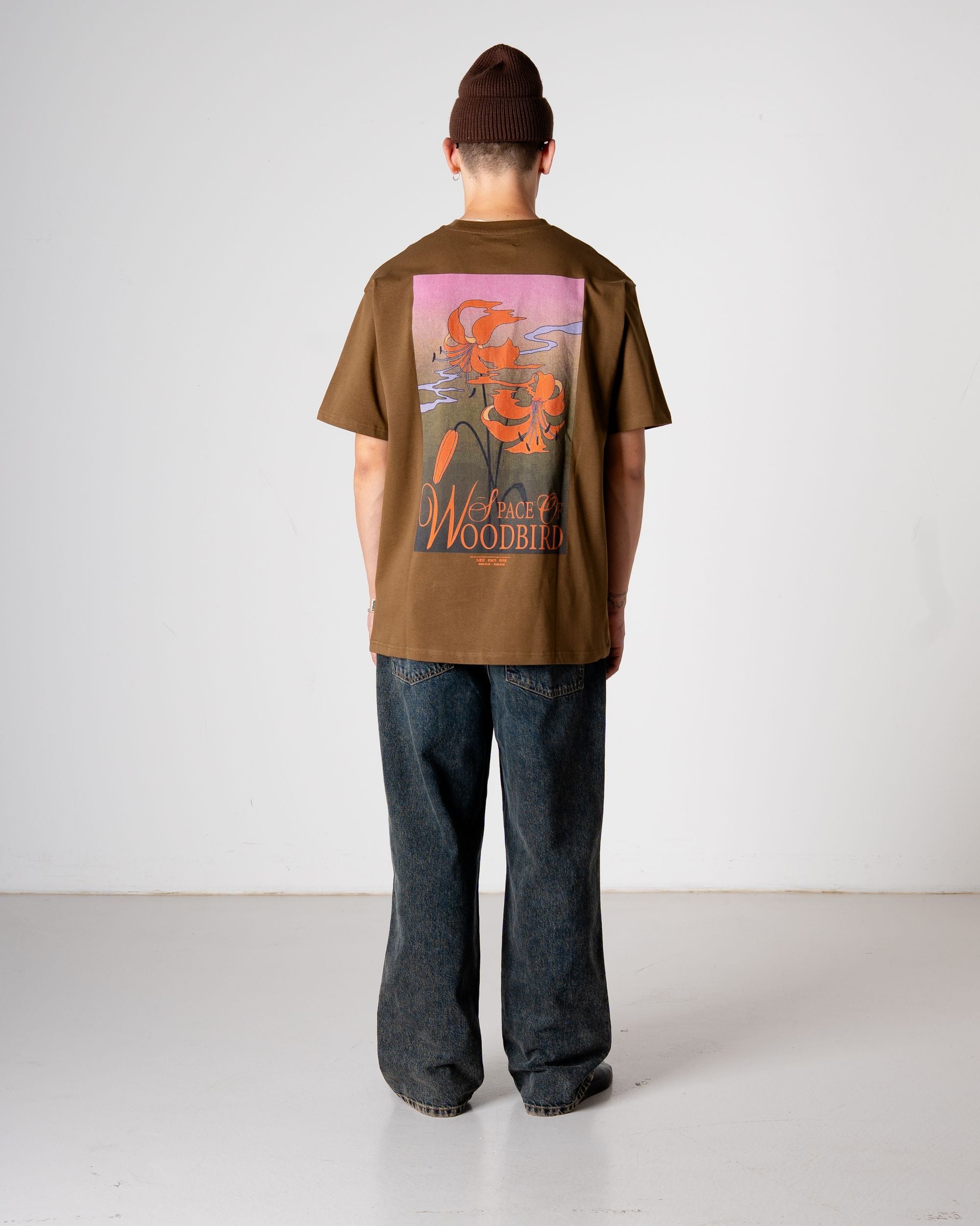 Woodbird WBBaine Flower Tee T-Shirts Dark Brown