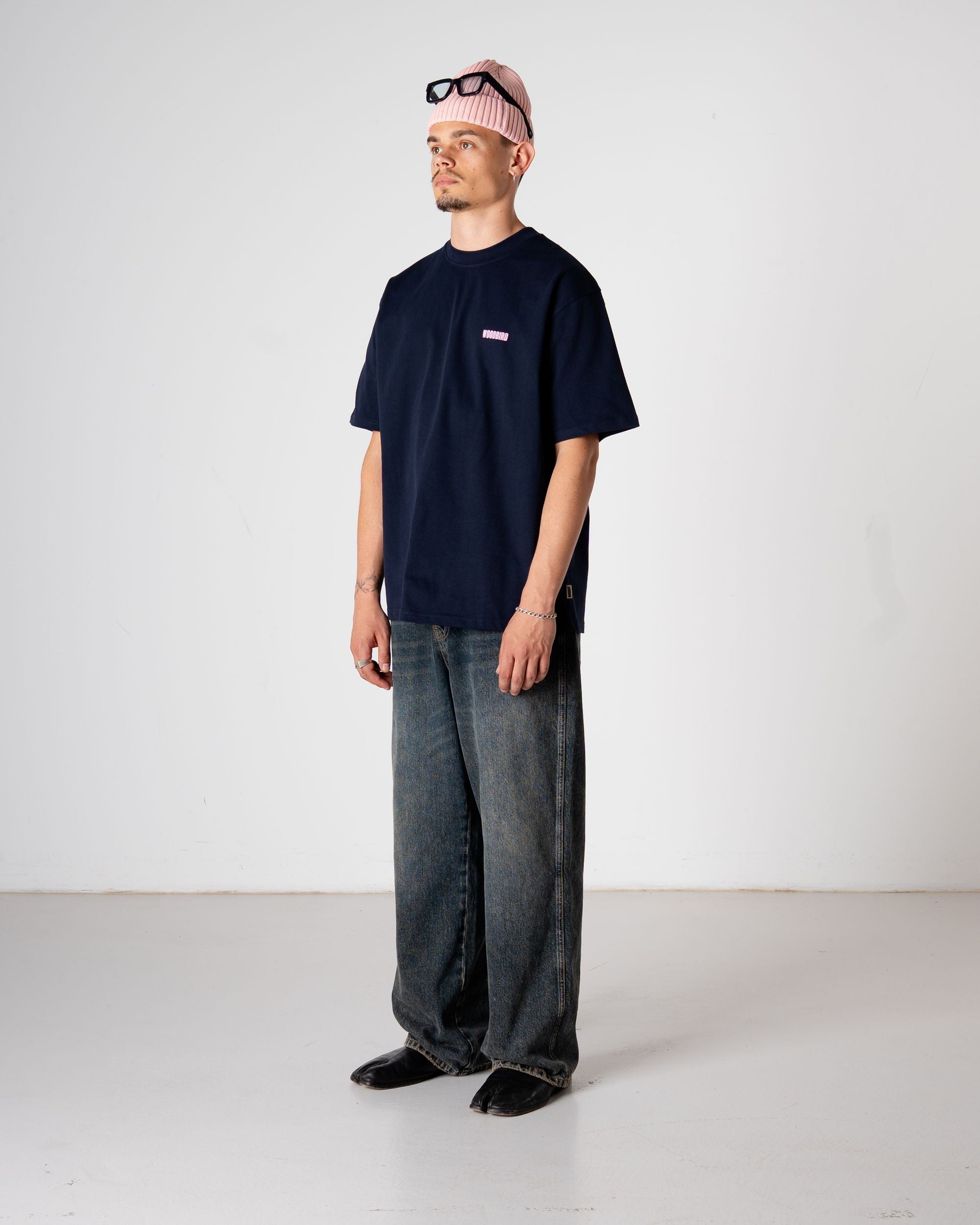 Woodbird WBBaine Koi Tee T-Shirts Dark Navy
