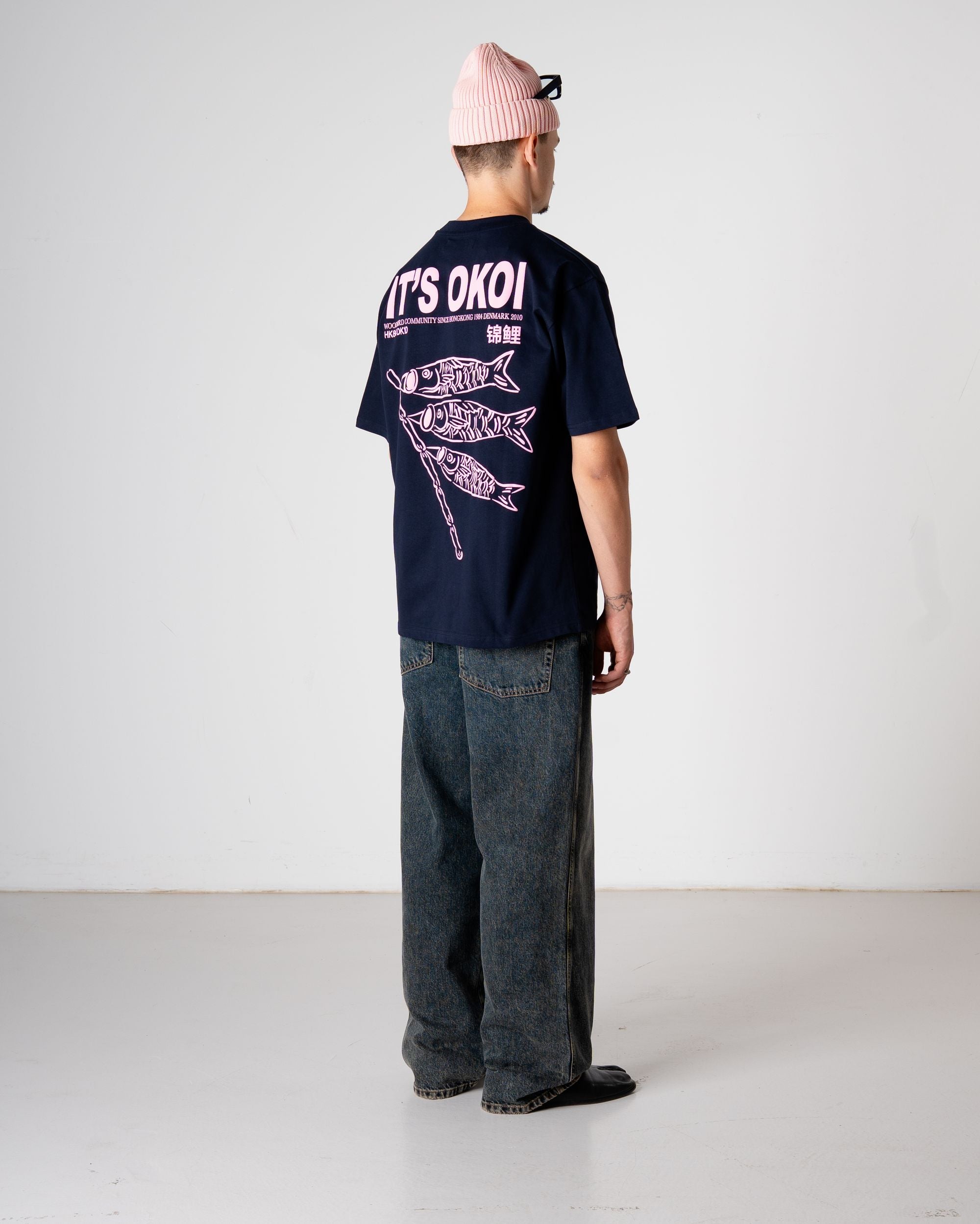 Woodbird WBBaine Koi Tee T-Shirts Dark Navy