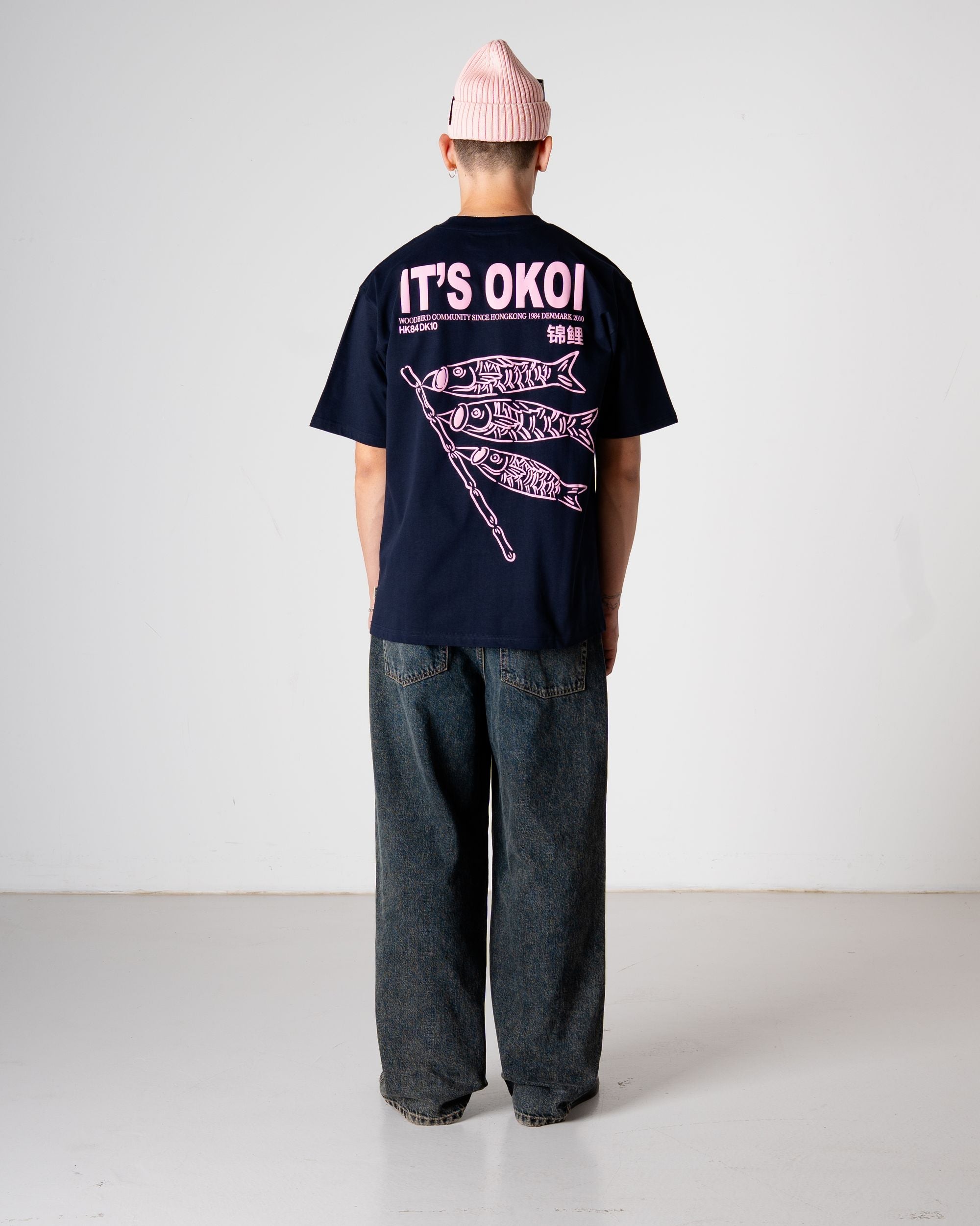 Woodbird WBBaine Koi Tee T-Shirts Dark Navy