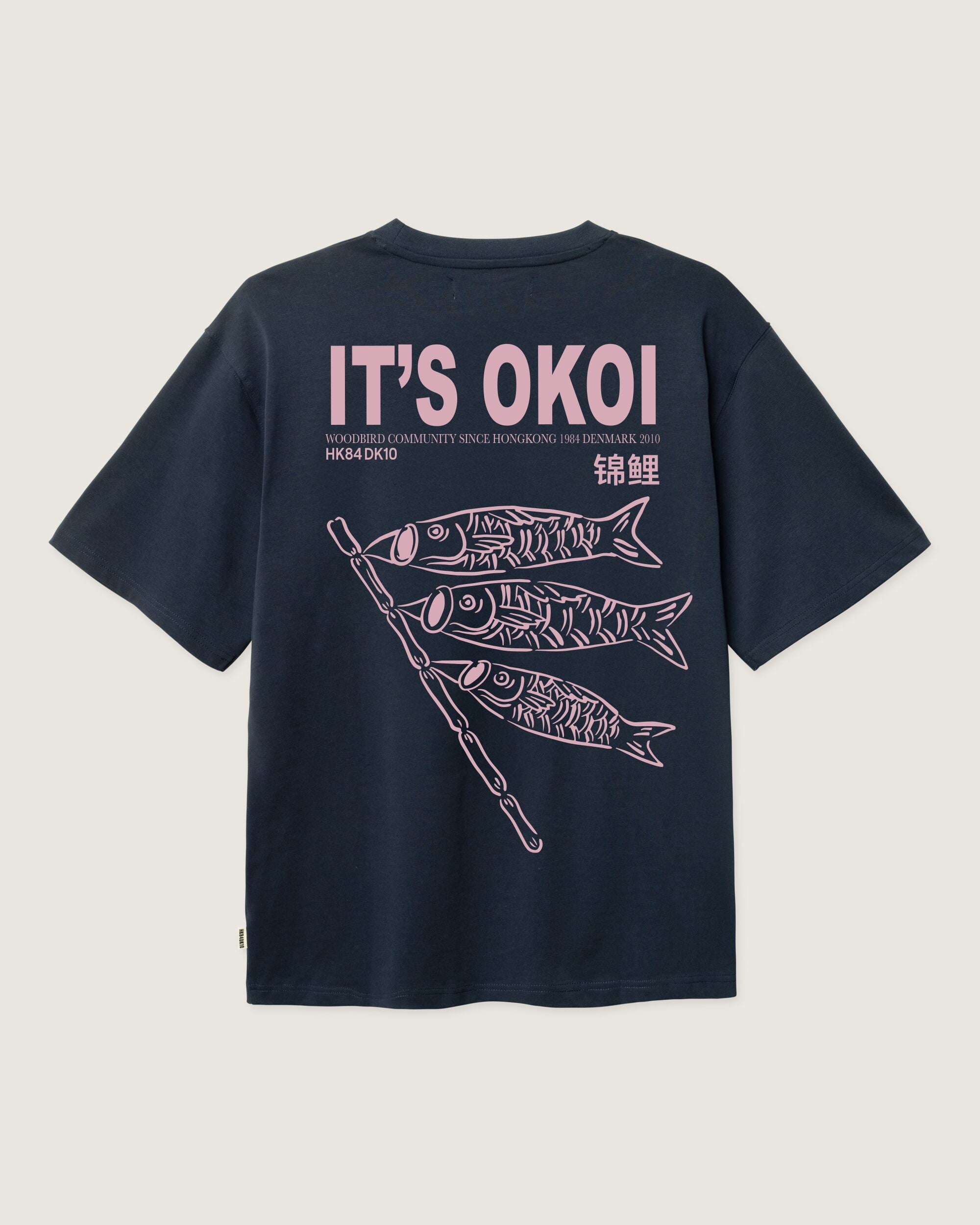 Woodbird WBBaine Koi Tee T-Shirts Dark Navy