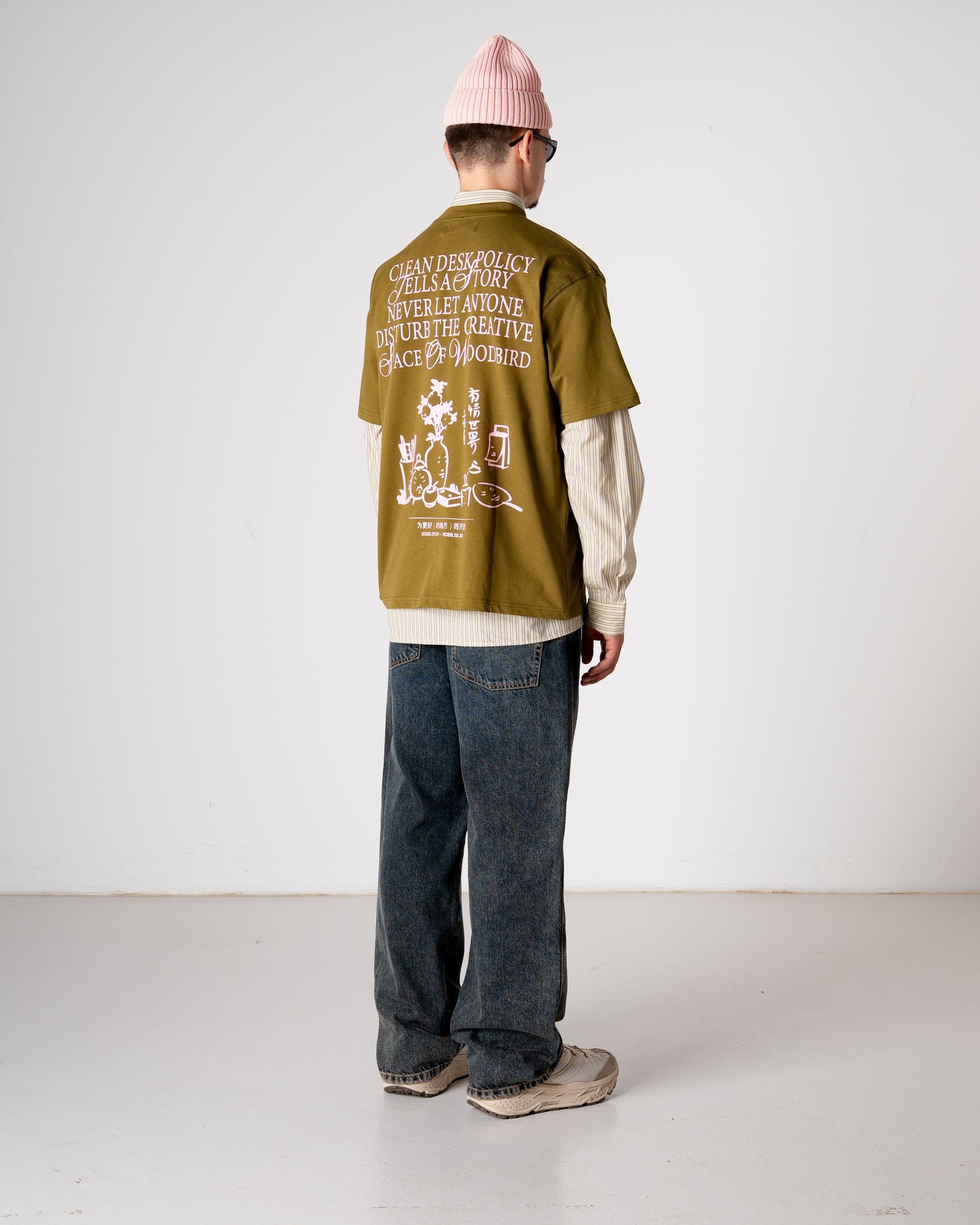 Woodbird WBBaine Space Tee T-Shirts Dark Green