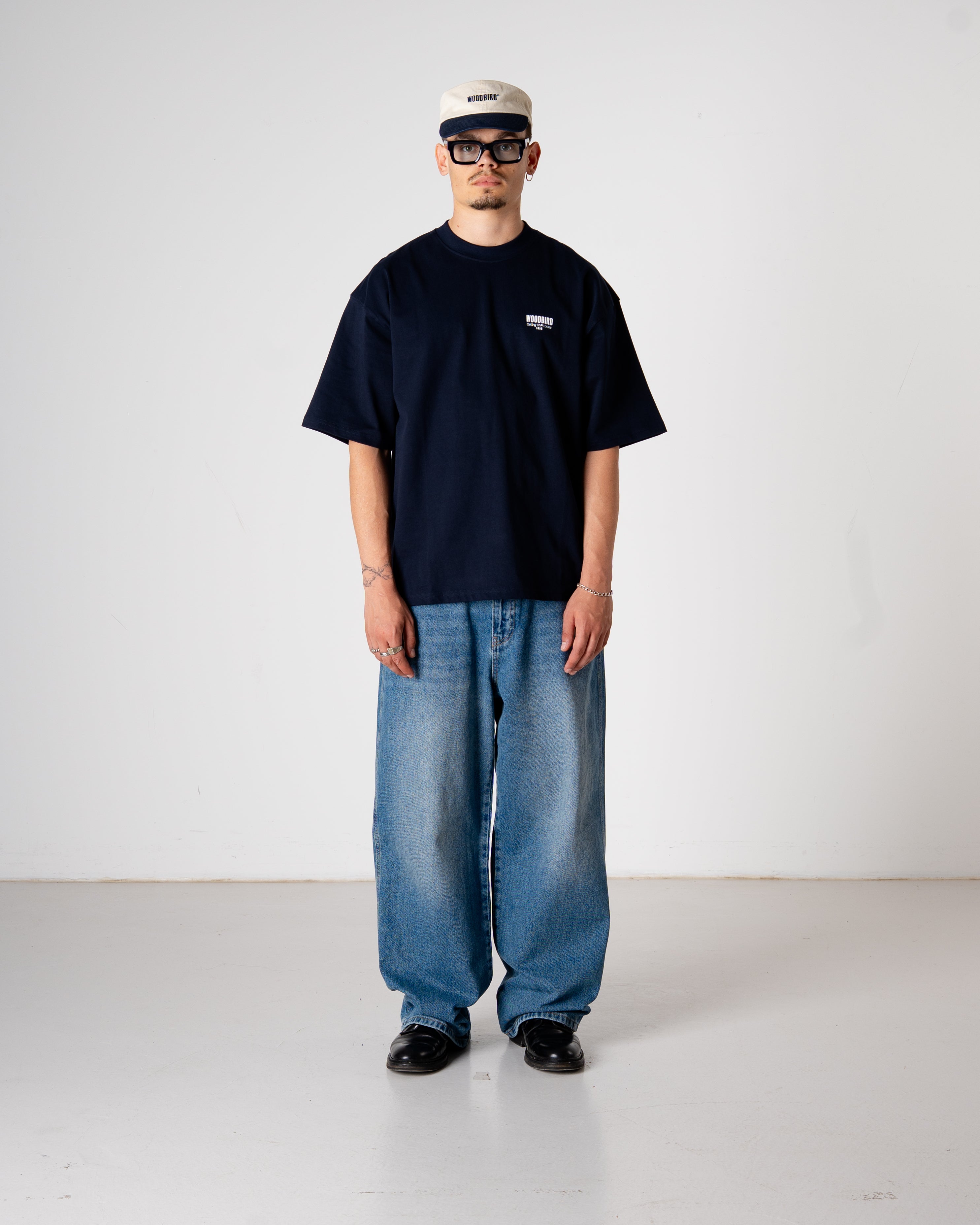 Woodbird WBBeam Pho Tee T-Shirts Dark Navy