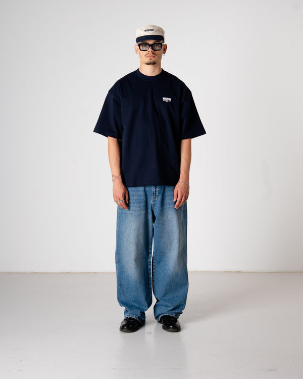 Woodbird WBBeam Pho Tee T-Shirts Dark Navy