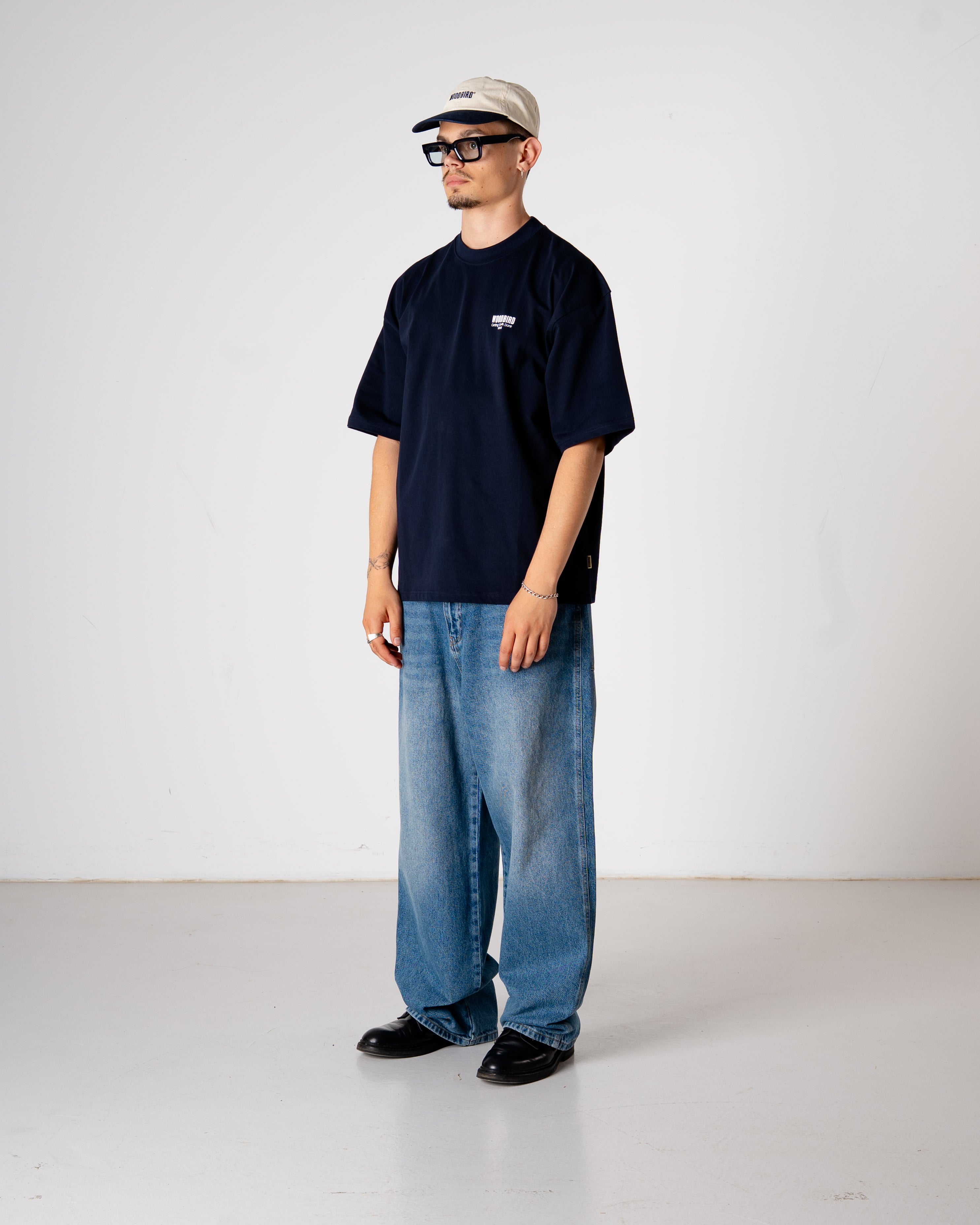 Woodbird WBBeam Pho Tee T-Shirts Dark Navy