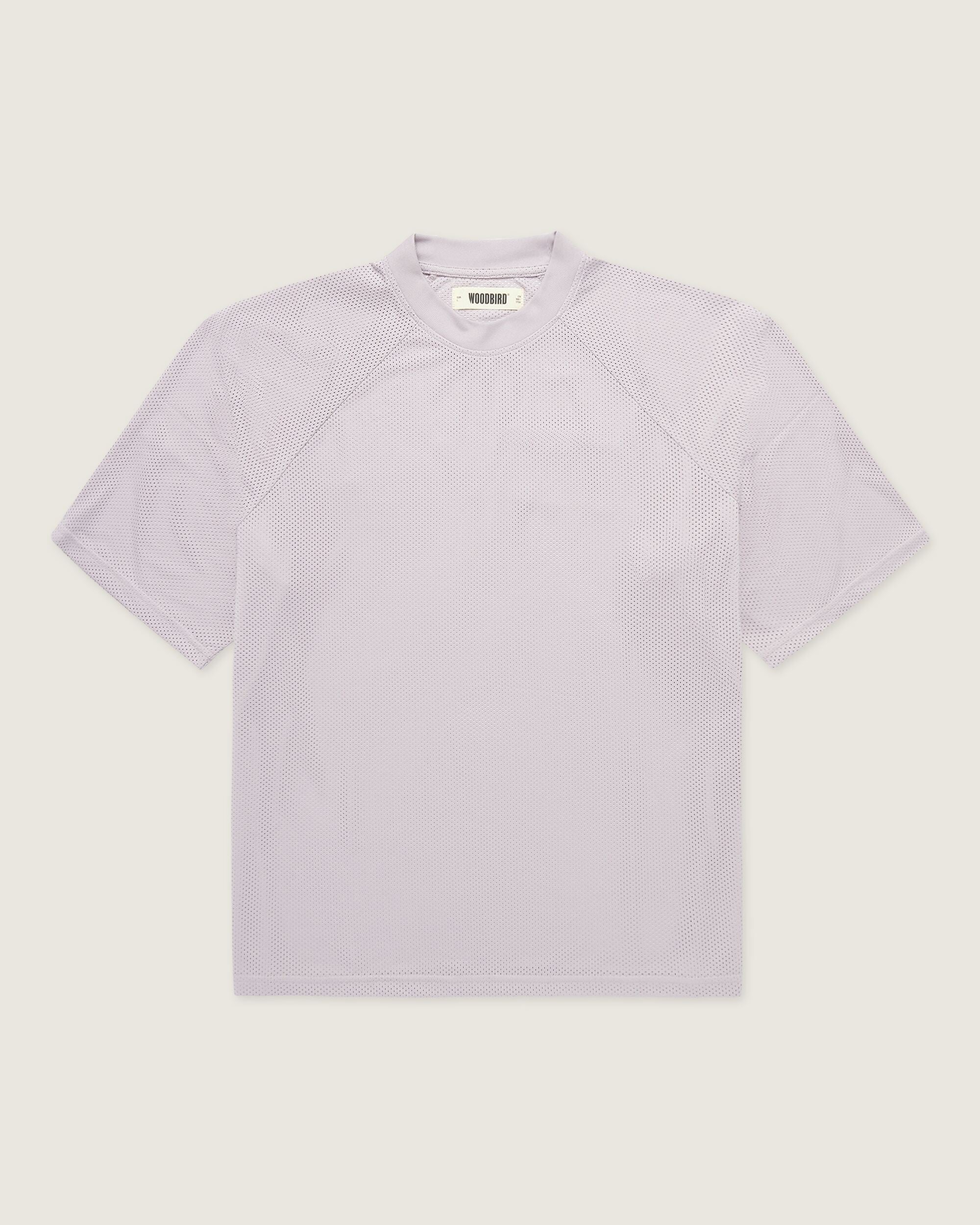 Woodbird WBBlake Mesh Tee T-Shirts Grey-Purple