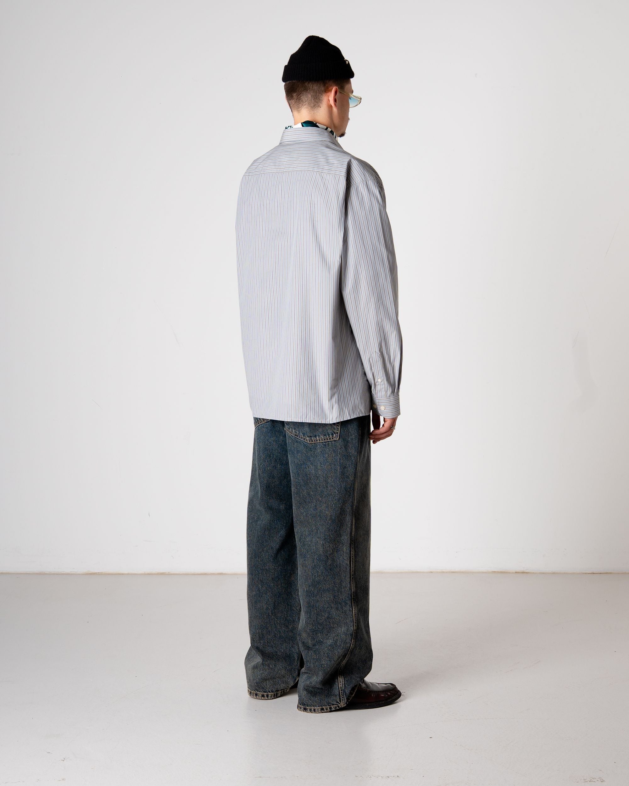 Woodbird WBBuzo Striped Shirt Shirts Light Blue