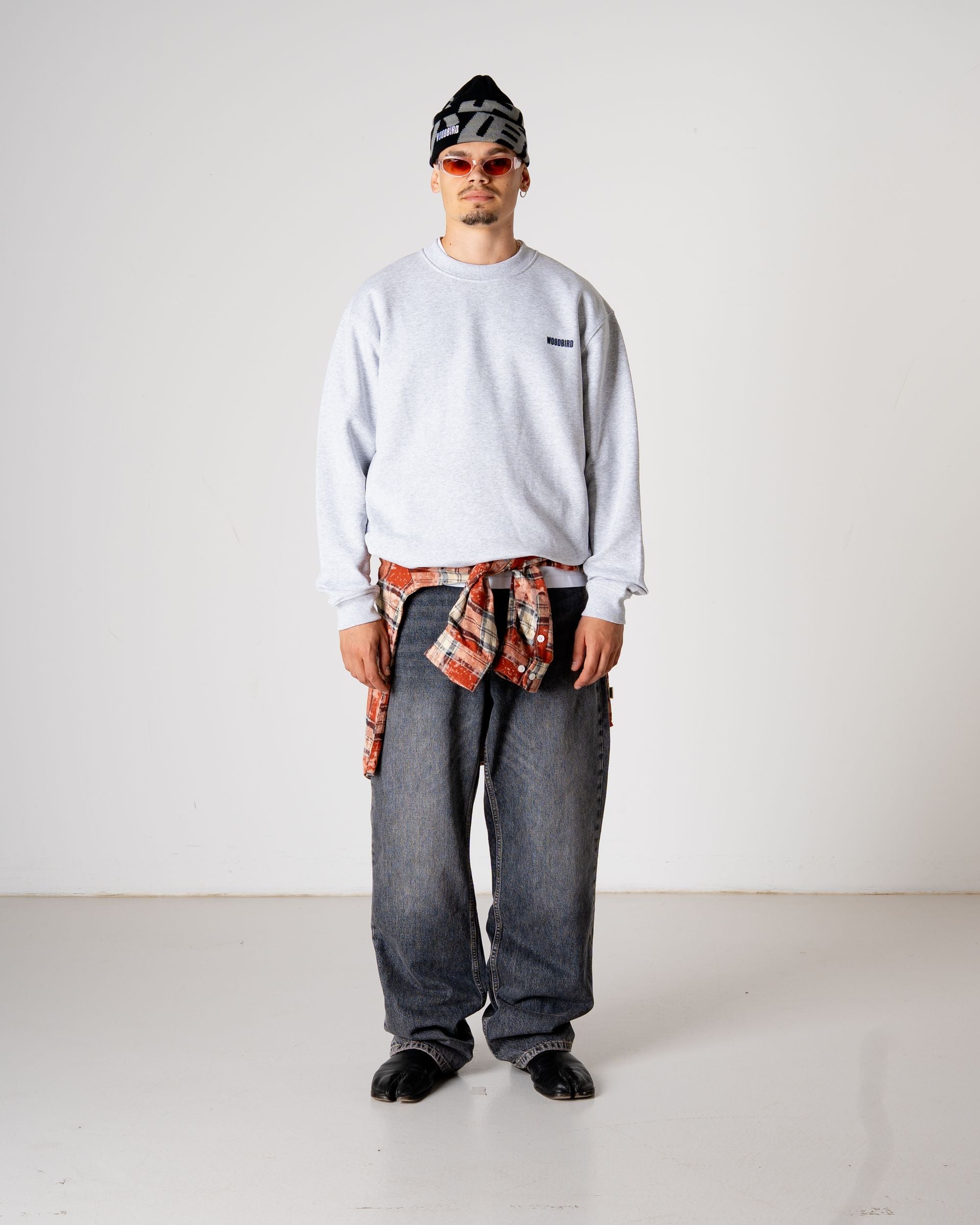 Woodbird WBCane Home Crew Sweats Snow Melange