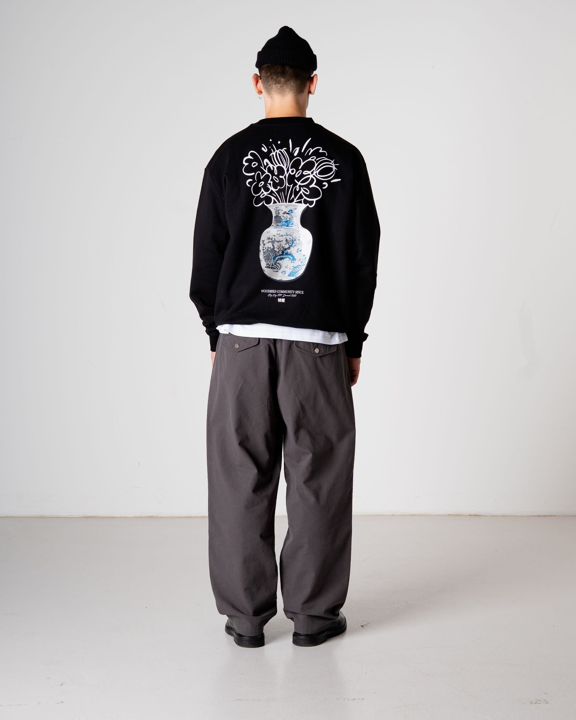 Woodbird WBCane Ming Crew Sweats Black