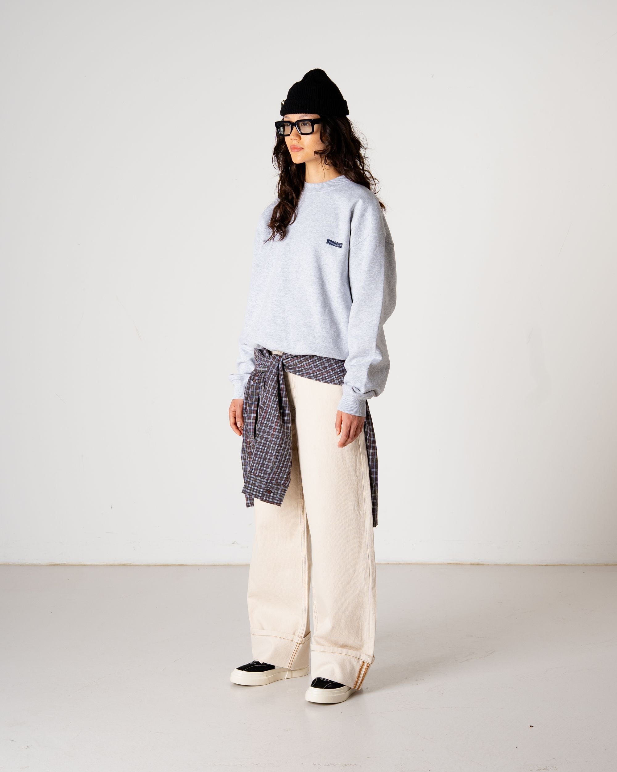 Woodbird Female WBCupe Home Crew Sweats Snow Melange