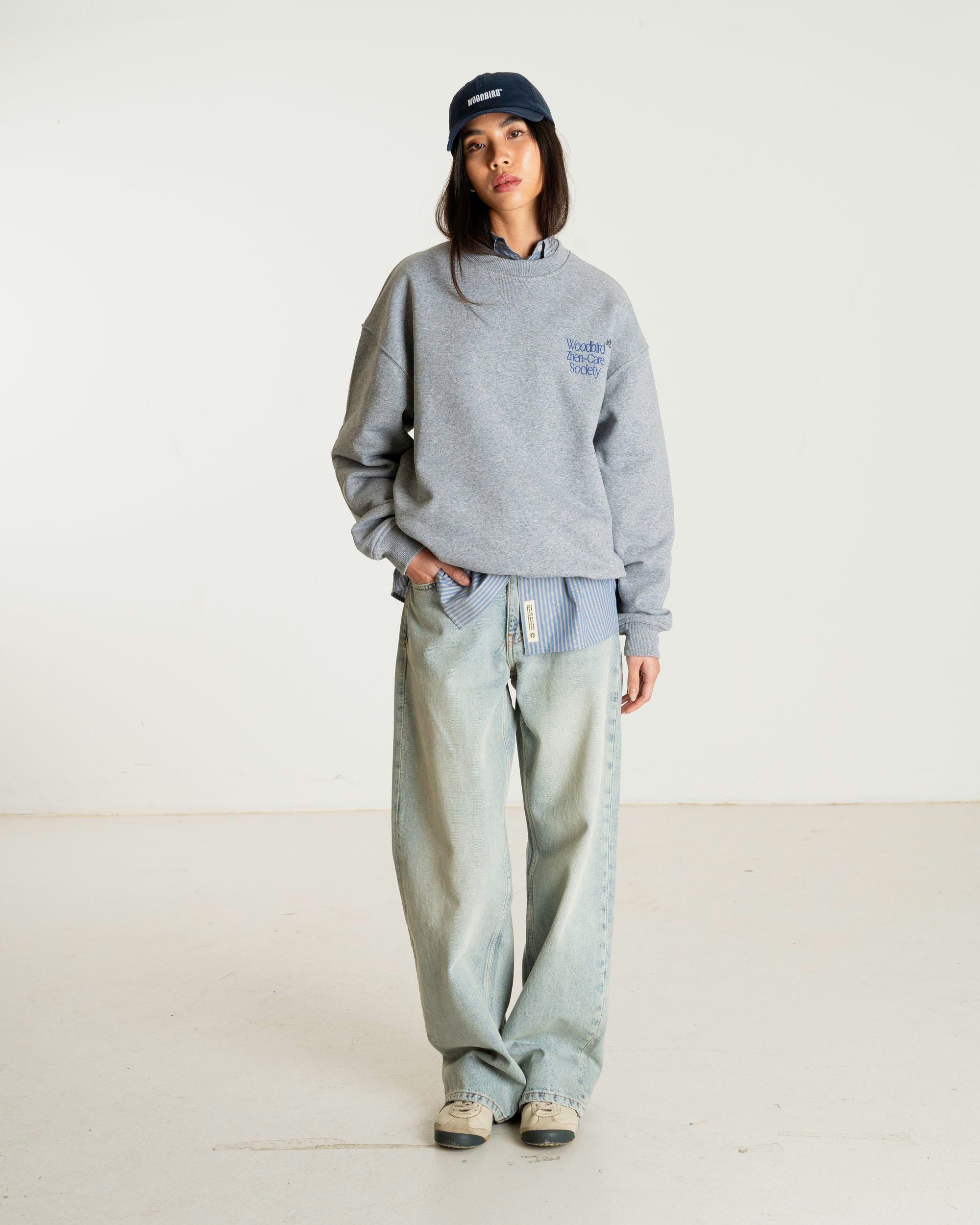 Woodbird Female WBCupe Zhen Crew Sweats Grey Melange