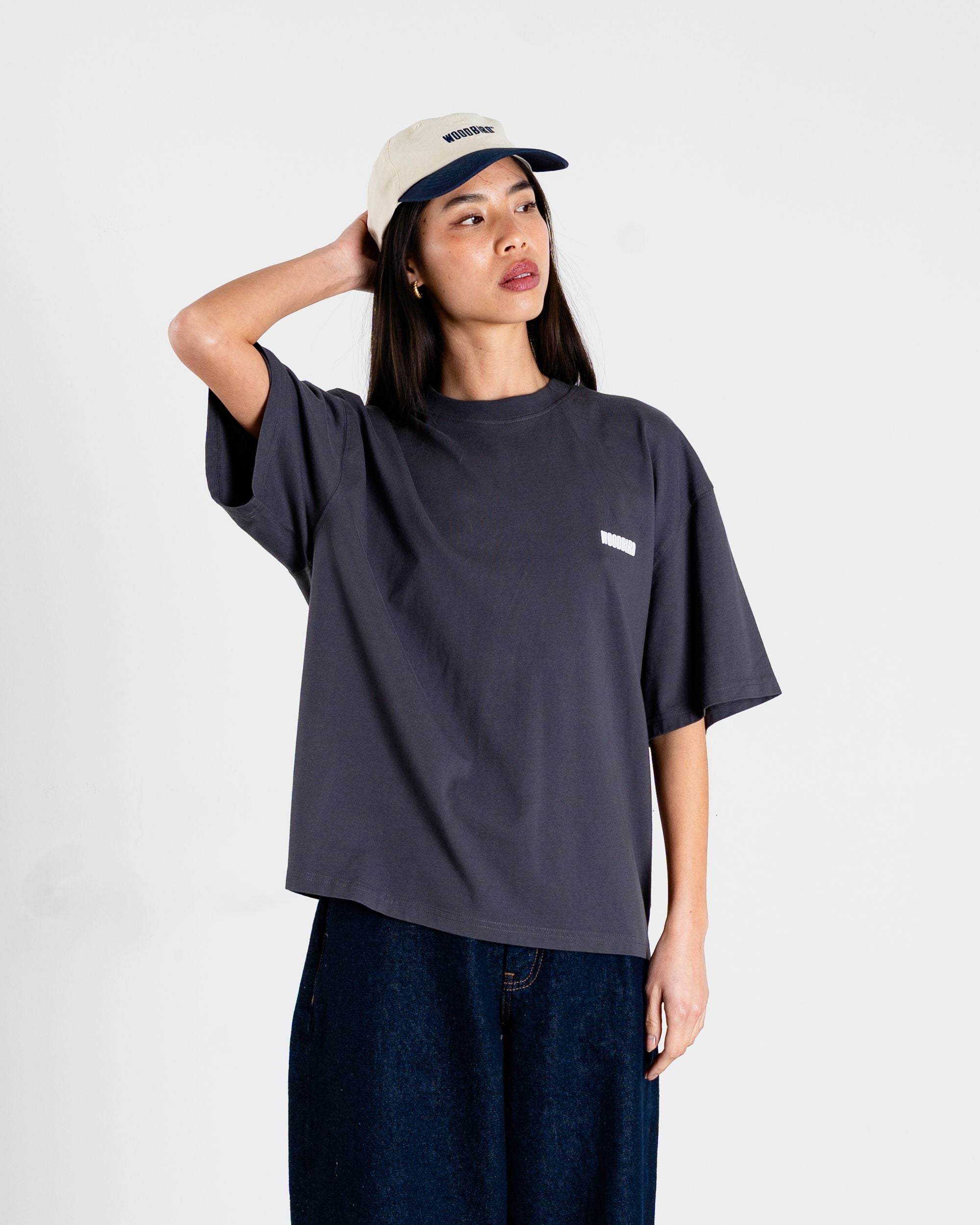 Woodbird Female WBJuno Founded tee T-Shirts Asphalt