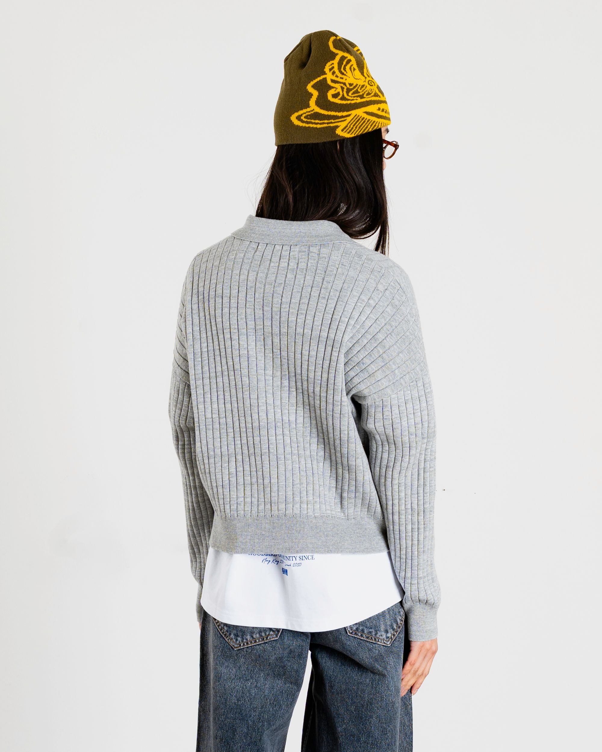 Woodbird Female WBMouls Knitted Polo Knits Light Grey