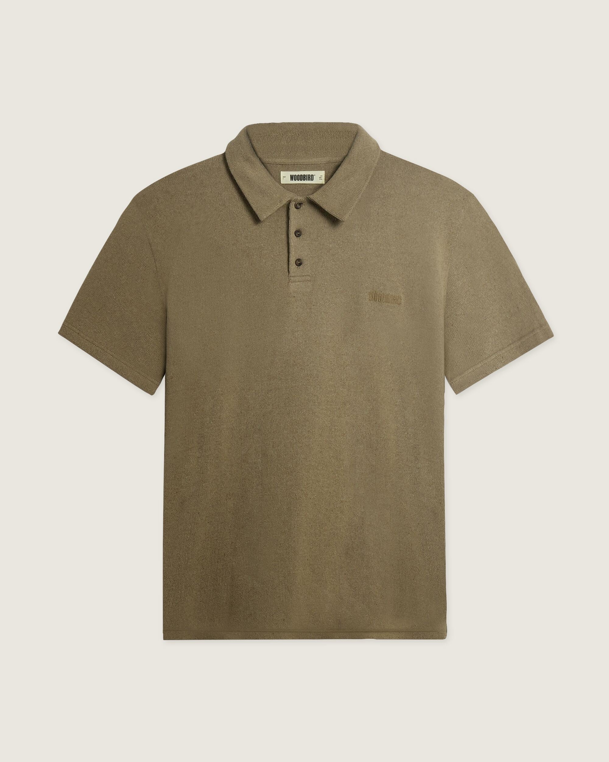 Woodbird WBTao Knitted Polo T-Shirts Khaki