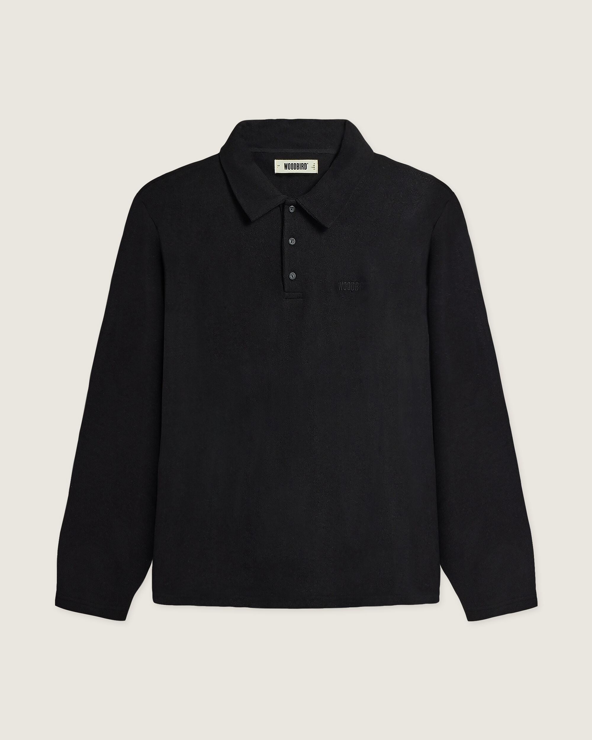 Woodbird WBTom Knitted Polo T-Shirts Black