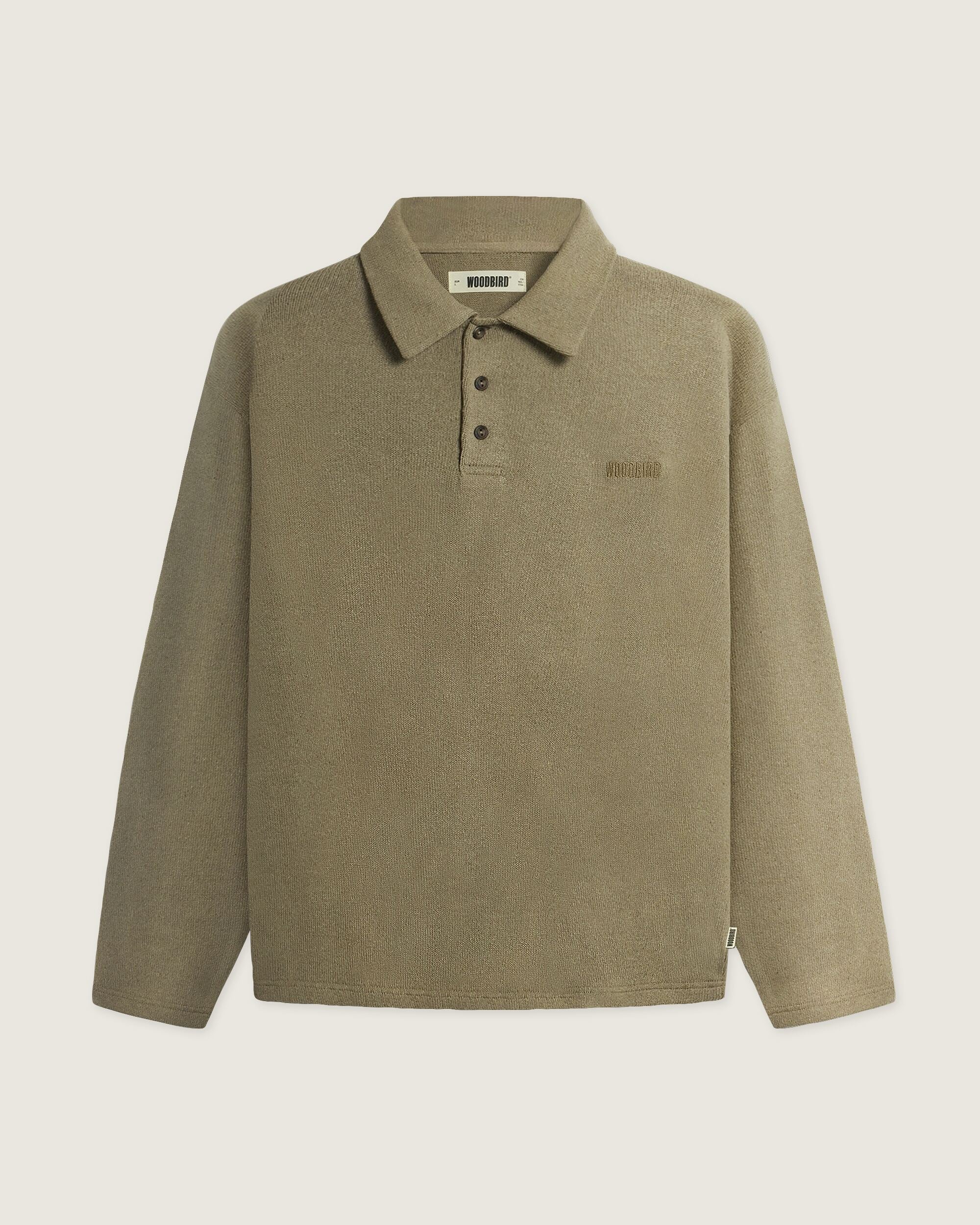 Woodbird WBTom Knitted Polo T-Shirts Khaki