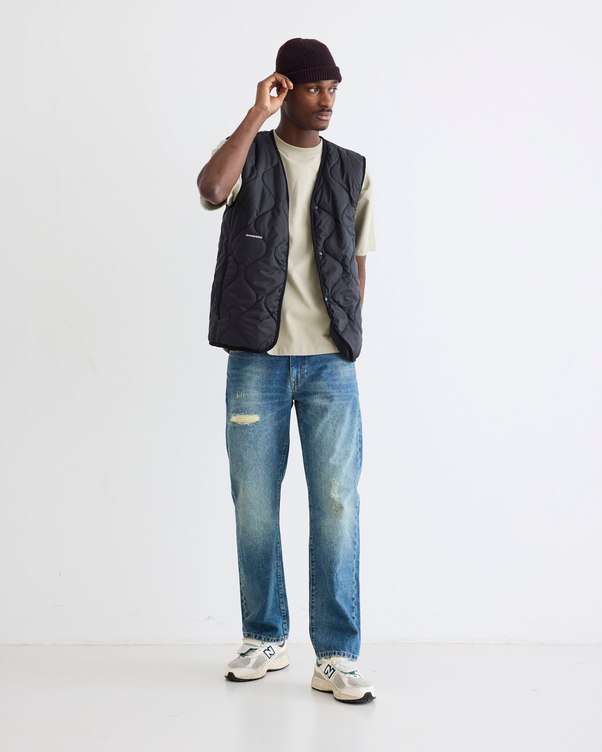 Woodbird WBTrais Quilt Vest Outerwear Black