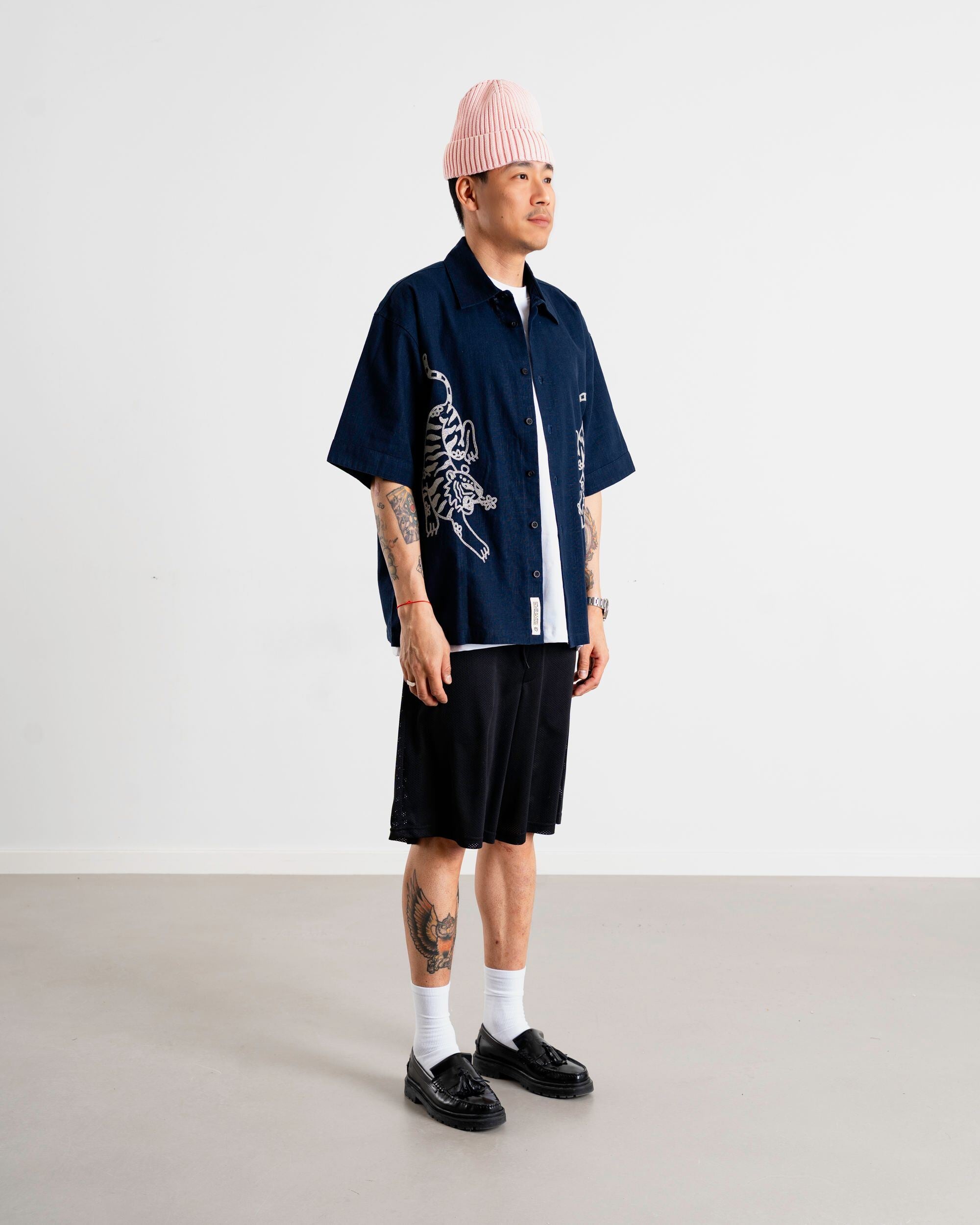 Woodbird WBWang Tiger Shirt Shirts Navy