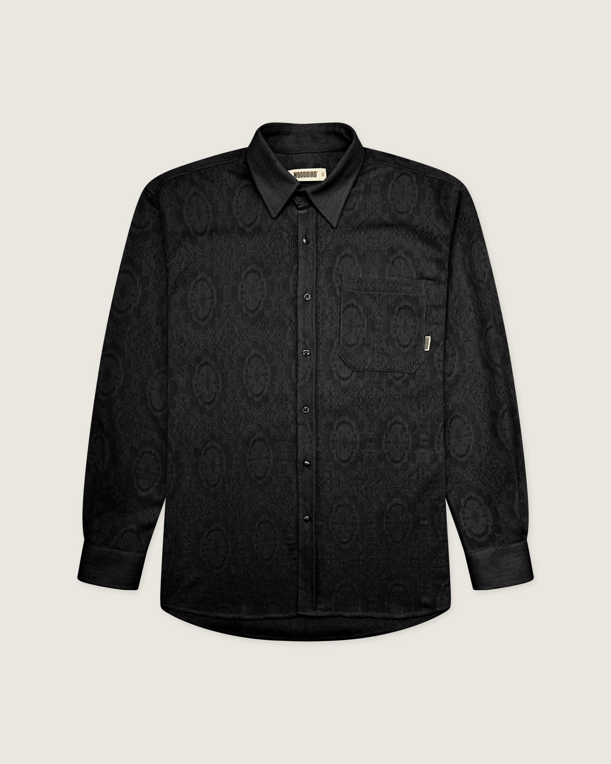 Woodbird WBYuzo knitted shirt Shirts Black